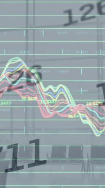 Gri arkaplandaki finansal bağlantıların animasyonu. Dijital olarak oluşturulmuş küresel bağlantılar, veri işleme ve dijital arayüz kavramı.