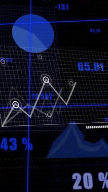Şebeke üzerinde finansal veri işleme animasyonu. Küresel finans, iş, bağlantılar, hesaplama ve veri işleme kavramı dijital olarak oluşturulmuş video.