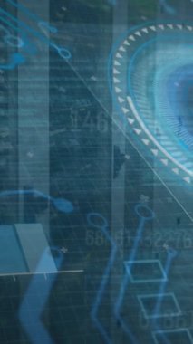 Veri işleme üzerinden bağlantı ağının animasyonu. küresel iş ve dijital arayüz kavramı dijital olarak oluşturulmuş video.