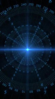 Kapsam ve veri işleme animasyonları siyah arkaplan üzerinde. Dijital olarak oluşturulmuş küresel bağlantılar, hesaplama ve veri işleme kavramı.