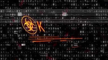 İkili tehlike simgesini kaydırarak EMERGENCY 'i dönüştürerek, Acilen harekete geçilmesini talep ediyor. Siber güvenlik, dijital alarm, uyarı, arıza sanatı, tehlike sembolü, acil durum cevabı, yüksek teknoloji arayüzü