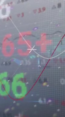 Dijital ekranda hareket eden çizgilerle finansal veri işleme animasyonu. dijital arayüz küresel bağlantı ve dijital olarak oluşturulan iletişim konsepti.