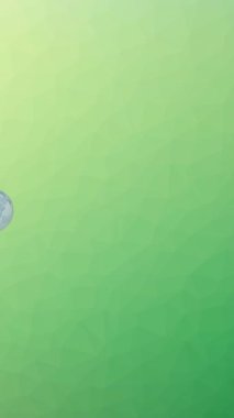 Yeşil arkaplanda küre animasyonu. Küresel teknoloji, bilgisayar ve dijital arayüz kavramı dijital olarak oluşturulmuş video.