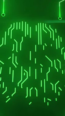 Siyah arkaplanda veri işleme animasyonu. küresel iş ve dijital arayüz kavramı dijital olarak oluşturulmuş video.