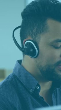 İş yerindeki çeşitli erkek danışmanlar için uluslararası işçiler günü animasyonu. iş, ofiste çalışmak ve uluslararası işçiler günü konsepti dijital olarak oluşturulmuş video.