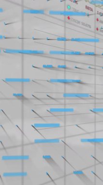 Beyaz arka planda finansal veri işleme animasyonu. Dijital olarak oluşturulan küresel finansman, iş, bilgisayar ve dijital arayüz kavramı.