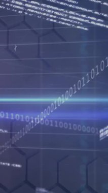 Şebeke üzerinde istatistik ve finansal veri işleme animasyonları. Küresel işletme finansmanı ve veri işleme kavramı dijital olarak oluşturulmuş video.