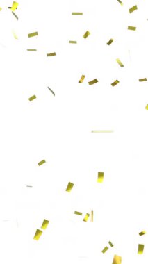 Beyaz arka plana düşen altın konfetilerinin dijital animasyonu