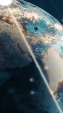 Dünya üzerindeki bağlantı ağının animasyonu. Küresel iş, teknoloji ve dijital arayüz kavramı dijital olarak oluşturulmuş video.
