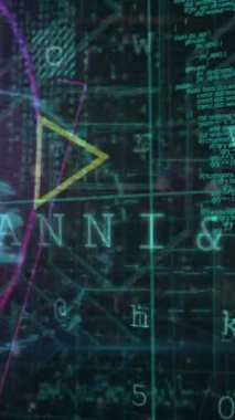 Siyah arkaplan üzerinde veri işleme animasyonu. küresel iletişim ve veri güvenliği konsepti dijital olarak oluşturulmuş video.