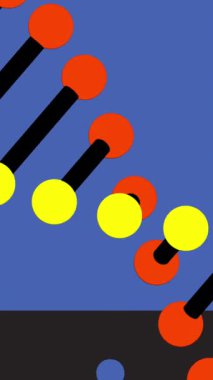 Mavi arka planda DNA ipliği animasyonu. küresel bilim ve dijital arayüz kavramı dijital olarak oluşturulmuş video.