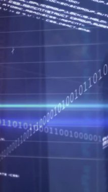 Şehir manzarası üzerinde veri işleme animasyonu. küresel iş ve dijital arayüz kavramı dijital olarak oluşturulmuş video.