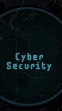 Karanlık arka planda devre kartı animasyonuyla dijital güvenlik arayüzü. Teknoloji, siber güvenlik, veri, teknoloji, fütüristik, sistem