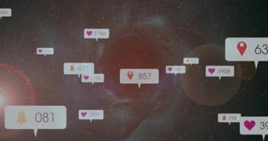 Arkaplan konumu pimi güncelleniyor, kalp ve çan simgeleri zayıflıyor, büyümeyi gösteriyor. Dijital, soyut, geleceksel, sosyal, etkileşimli, dinamik, enerjik