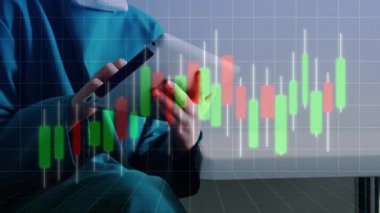 Gri şebekede tıbbi destek tableti ve yüzen şamdan çubukları veri analizi için güncelleniyor. Sağlık, teknoloji, görselleştirme, analitik, dijital, profesyonel, hassasiyet