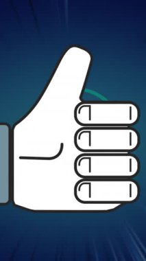 Mavi arkaplandaki noktalı desen dizaynına karşı benzer bir ikonun animasyonu. Sosyal medya ağ teknolojisi kavramı