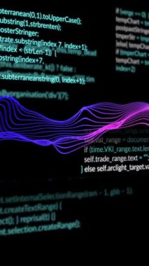 Siyah arkaplandaki bağlantı ağı üzerinden dijital veri işleme animasyonu. Dijital olarak oluşturulmuş küresel bağlantılar, hesaplama ve veri işleme kavramı.