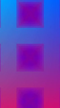 Kaleydoskopik renkli kırmızı, mavi ve mor kare şekillerin hipnotize edici bir şekilde kusursuz bir döngü içinde hareket edişinin animasyonu. Renk, ışık ve hareket kavramı dijital olarak oluşturuldu