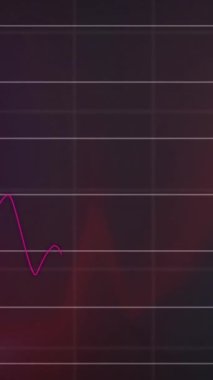 Siyah arkaplan üzerindeki veri işleme ve diyagramlarının animasyonu. Teknoloji, iş ve dijital arayüz kavramı dijital olarak oluşturulmuş video.