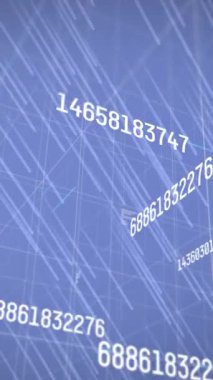 Mavi arka planda veri işleme ve ızgara animasyonu. Dijital olarak oluşturulmuş küresel bilgisayar ve veri işleme kavramı.