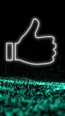 Siyah arkaplanda hareket eden dijital dalga üzerinde parlayan gri simgenin canlandırılması. küresel ağlar, sosyal medya, iletişim ve dijital arayüz kavramı dijital olarak oluşturulmuş video.