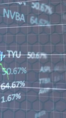 İstatistikler üzerinden finansal veri işleme animasyonu. Global dijital arayüz teknolojisini ve dijital olarak üretilen video konseptini finanse eder.