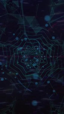 Mavi arkaplandaki bağlantı ağı üzerinden kapsam taraması ve veri işleme animasyonu. Küresel bağlantılar ağlar ve veri işleme kavramı dijital olarak oluşturulmuş video.