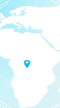 Altıgen ızgara üzerinde konum işaretleyicileri animasyonu haritası. Haritalama, altıgenler, teknoloji, arayüz, dijital, konum