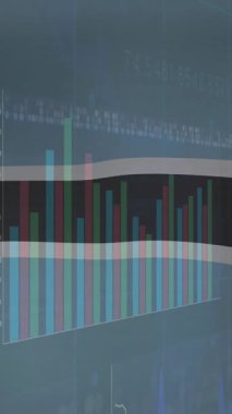Borsa analizi üzerine finansal veri tabloları ve grafikleri. Finans, yatırımlar, ticaret, eğilimler, istatistikler, görselleştirme