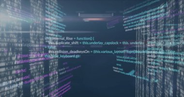JavaScript fonksiyonlarını gösteren yüzen merkezi kod paneli ışık fişekleri ile veri tüneli oluşturuyor. Fütürist, dijital, sanal, teknoloji, soyut, yenilik, gösterişli