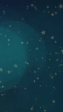 Animation of stars and snow falling over light spots on black background. Abstract background, pattern and movement concept digitally generated video.