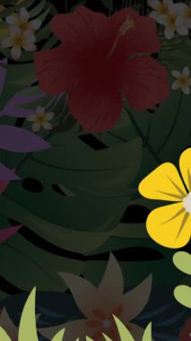 Siyah arka planda açan çeşitli çiçeklerin animasyonu. çevre, sürdürülebilirlik, ekoloji, yenilenebilir enerji, küresel ısınma ve iklim değişikliği farkındalığı.