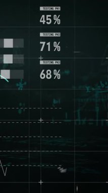 Siyah arkaplana karşı istatistiksel veri işlemesine karşı yüzen matematiksel denklemler. bilgisayar arayüzü ve teknoloji kavramı