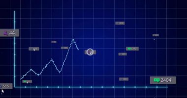 Koyu mavi ızgaradan büyüyen çizgi grafiği, izleyici rozetleri güncelleniyor ve sohbet sayıları azalıyor. Veri görselleştirme, dijital gösterge paneli, analitik, gerçek zamanlı izleme, fütüristik, neon, gösterge