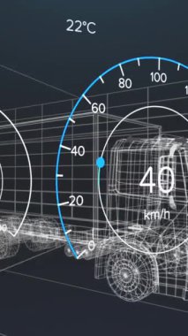 Arkaplanda 3D model ve ızgara animasyonu var. Küresel bağlantılar ve veri işleme kavramı dijital video oluşturuldu.