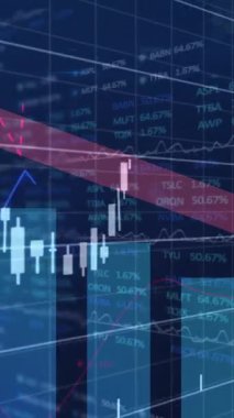 Finansal veriler analiz ediliyor, hisse senedi piyasası grafikleri ve animasyon yüzdesi artışı. Finans, analiz, yatırım, büyüme, ticaret, borsa