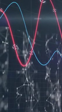 Siyah arkaplan üzerinde veri işleme animasyonu. küresel iş ve dijital arayüz kavramı dijital olarak oluşturulmuş video.