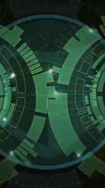 Dürbün taramasından sonra dijital kalkan animasyonu. İş, teknoloji ve dijital arayüz kavramı dijital olarak oluşturuldu.