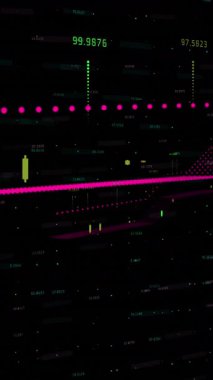 Animation of data processing over dark background. Global networks, computing and data processing concept digitally generated video.