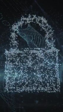 Çevrimiçi güvenlik kilidi üzerinden harfleri ve numaraları değiştirmenin animasyonu. küresel internet güvenliği, veri işleme, bağlantılar ve dijital arayüz konsepti dijital olarak oluşturulmuş video.