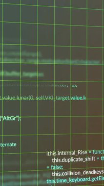 Karanlık arka planda bilgisayar veri işleme animasyonu. Dijital olarak oluşturulmuş küresel bilgisayar ve veri işleme kavramı.