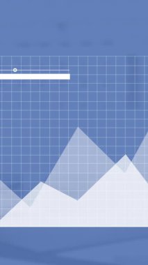 Boş ofis üzerinde veri işleme ve diyagramlarının animasyonu. Teknoloji, iş ve dijital arayüz kavramı dijital olarak oluşturulmuş video.