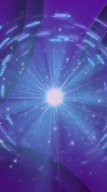 Mavi ve mor soyut dizaynlı parlak dairesel ışık deseni animasyonu. arkaplan, fütüristik, dijital, canlı, enerji, ışıltı