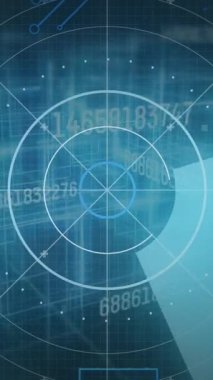 Karanlık arka planda veri işleme animasyonu. küresel bilim, bağlantılar, veri işleme ve dijital arayüz kavramı dijital olarak oluşturulmuş video.