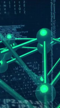 DNA iplikçiklerinin animasyonu, ikili kodlama ve kara arkaplan üzerinde veri işleme. Küresel bilim, bağlantılar, hesaplama ve veri işleme kavramı dijital olarak oluşturulmuş video.