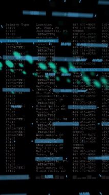 Siyah arkaplan üzerinde veri işleme animasyonu. küresel iş ve dijital arayüz kavramı dijital olarak oluşturulmuş video.