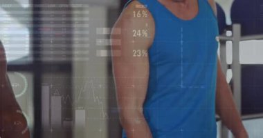 Halter kıvrımlarını değiştiren partnerler spor salonunda analitik animasyon izleme ölçümlerini etkinleştiriyor. Fitness, strength, training, analytics, technology, sebat, takım çalışması