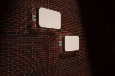 tuğla duvar üzerine boş işaretleri