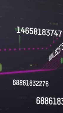 Gri arka planda birden fazla değişen sayının animasyonu ve finansal veri işlemesi. Küresel finans ve iş teknolojisi kavramı