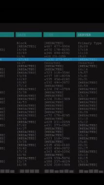 Koyu arkaplanda dijital veri işleme animasyonu. Dijital olarak oluşturulmuş küresel bağlantılar, hesaplama ve veri işleme kavramı.